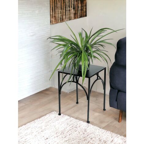 DanDiBo Blumenhocker Metall Schwarz Eckig 38 cm Blumenständer