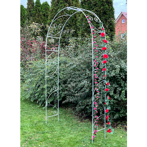 DanDiBo Rosenbogen Metall Verzinkt Massiv 120 cm Torbogen 96518 Wetterfest Rundbogen Volleisen Rankhilfe Gartenbogen Feuerverzinkt