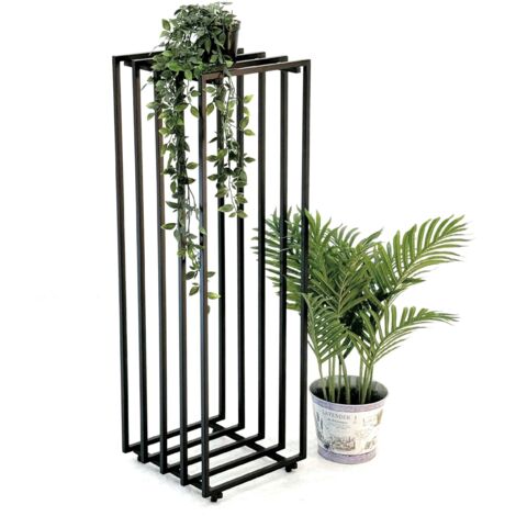 DanDiBo Blumenständer Metall Schwarz Eckig 96609 Pflanzenständer Beistelltisch Modern Design Innen Outdoor