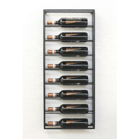 Weinregal Wand für 9 Weinflaschen Flaschenhalter aus Metall 22 x 13,5 x 109  cm Schwarz - Costway