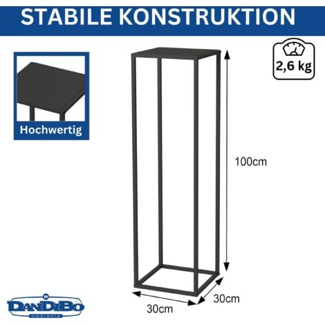 DanDiBo Pflanzenständer Metall Schwarz Eckig 100 cm 96589 Beistelltisch