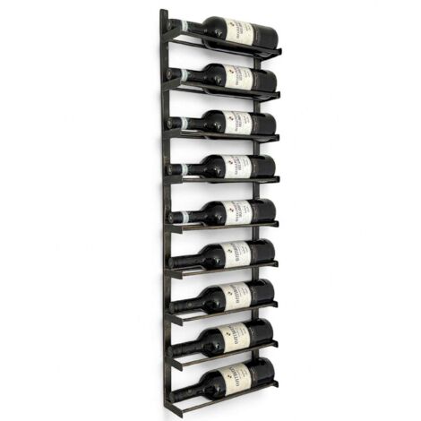 DanDiBo Weinregal Wand Metall Schwarz 240402 Flaschenregal Schmal Wandmontage Wine Rack Weinflaschenhalter Weinhalter Flaschenhalter