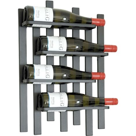 DanDiBo Weinregal Wand Metall Schwarz Modern 96691 Flaschenregal Schmal Wandmontage Wine Rack Weinflaschenhalter Weinhalter Flaschenhalter