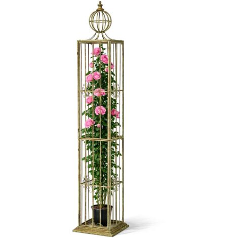DanDiBo Rosensäule Rosenturm Rankhilfe Metall 230 cm Ranksäule 93970 Rankgitter Rosen Säule Garten