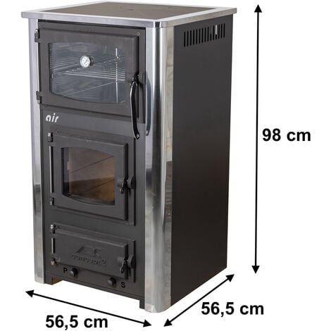 EEK A Kaminofen mit Backfach und Herdplatte ABC Concept 2 Air Mini Mehrfachbelegung Holzofen 10 kW Kamin Ofen Holz Werkstattofen Schwedenofen Hüttenofen Heizofen Holzofen