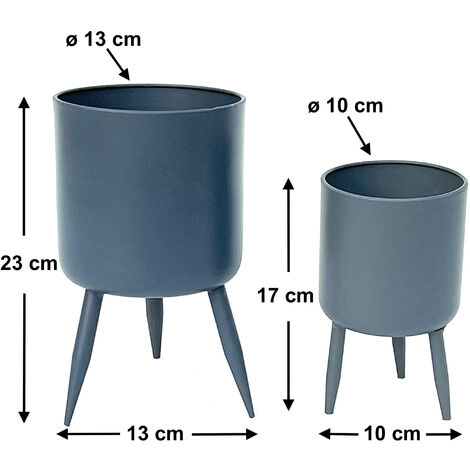 DanDiBo Blumentopf mit Füßen Pflanztopf Blumenkübel mit Beinen Metall