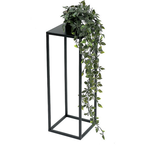 DanDiBo Blumenhocker Metall Schwarz Eckig 50 cm Blumenständer Beistelltisch 96315 S Blumensäule Modern Pflanzenständer Pflanzenhocker