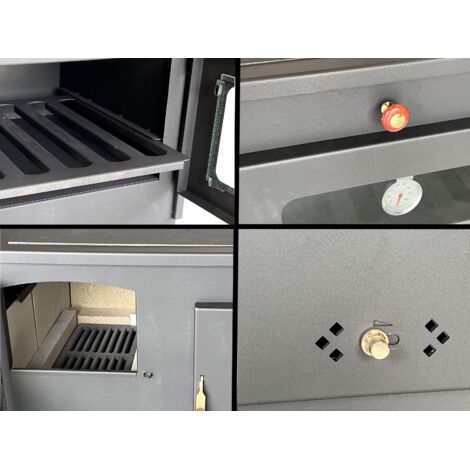 EEK A Kaminofen mit Backfach und Herdplatte Alegra 93894 6 kW Kamin Mehrfachbelegung Holzofen Ofen Holz Holzherd Küchenhexe Kochplatte Küchenofen