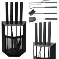 DanDiBo Kaminbesteck Schwarz Modern 5 Teilig Set 96616 Kaminset Kamingarnitur Ofenbesteck