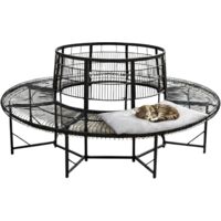DanDiBo Baumbank Rund Wetterfest Metall D-200cm 96723 Gartenbank Rundbank Sitzbank Bank Schmiedeeisen Parkbank