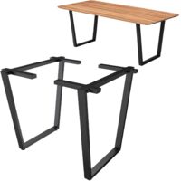 DanDiBo 2x Tischbeine Metall Schwarz 72 x 72 cm Tischgestell Höhenverstellbar 96668 Tischfüße Möbelfüße Tischkufen Esstisch Beine