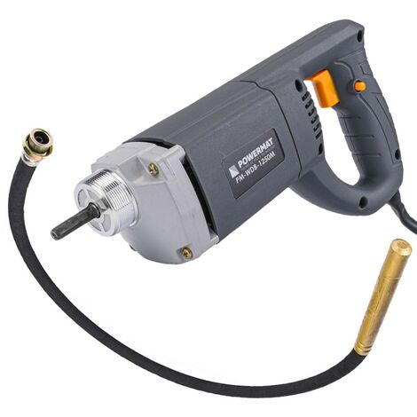 Vibreur à béton 1250 W – Alimentation 230V – Vitesse 4000 tr/min – Tête Ø 35 mm pour compaction béton efficace – Powermat