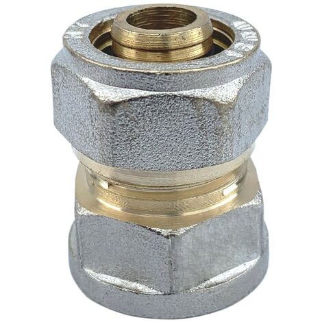 Lot de 1 Raccord droit à compression femelle pour tube PER Ø16x 1/2" (1/4)