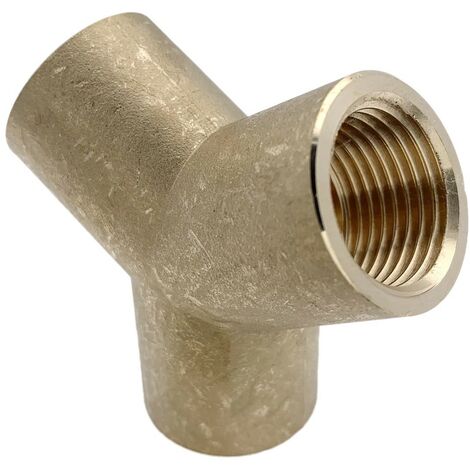Lot de 1 Raccord en Y femelle en laiton égal modèle 1/2" (1/3)