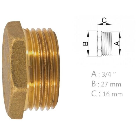 10 Bouchons En Laiton 1/2" Six Pans Creux - Raccord Fileté, Résistant Corrosion Et Haute Pression