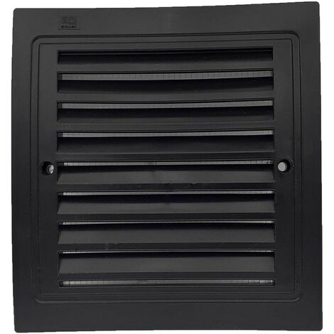 Lot de 1 Grille d'aération intérieur extérieur avec moustiquaire 140x140 mm Noir (1/5)