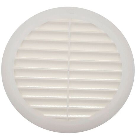 Lot de 1 Grille ronde pour pvc et gaine avec moustiquaire Ø125 Blanc (1/5)