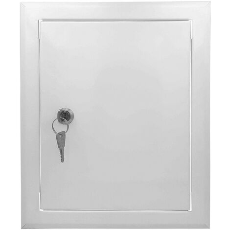Trappe de visite métal à clé 200 x 250 mm – Porte en tôle galvanisée – Cadre renforcé pour installation intérieure/extérieure – Hydroland