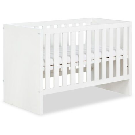 AMELIA Lit bébé évolutif avec barrière de sécurité 120X60 Blanc