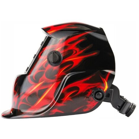 Masque de soudure professionnel auto-obscurcissant échelon 9/13 DIN Noir Flammes