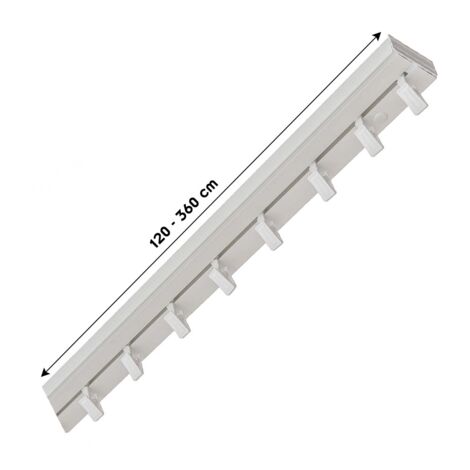 SIMI Rail de plafond tringle en PVC pour rideaux à crochets Blanc Monorail droit 200 cm