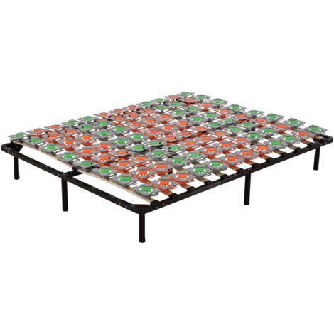KEPT Sommier à lattes ergonomique avec plots de soutien 160x200 cm avec pieds