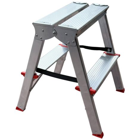 MTRA Escabeau double marchepied en aluminium 2 marches