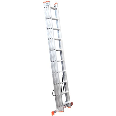 Monmobilierdesign – Échelle transformable en aluminium 3 plans 10 marches – Charge maximale 150 kg – Pieds antidérapants – Conforme EN-131 TÜV