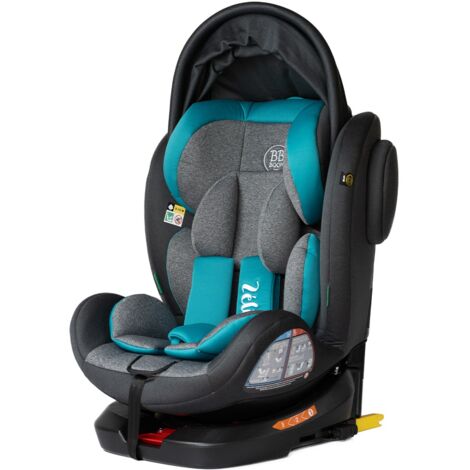 ZELI Siège-auto évolutif i-Size 360° enfants de 40 à 150 cm 0-36 kg Isofix Top Tether Vert sans canopy