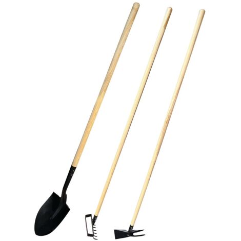 OGROD Lot d'outils de jardinage Pelle bêche + râteau + serfouette panne et fourche