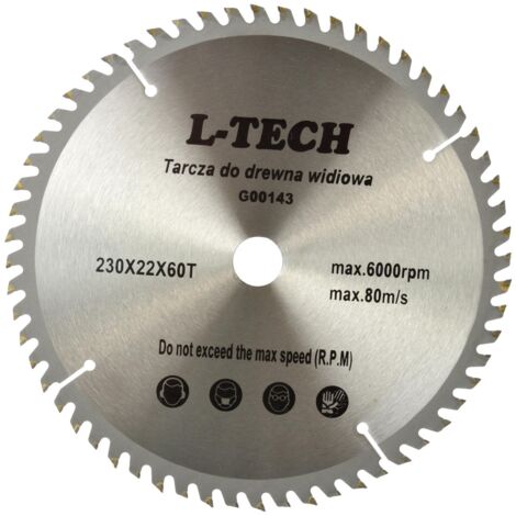 Lame de scie circulaire TCT pour bois Ø230x22 60 dents (1/3)