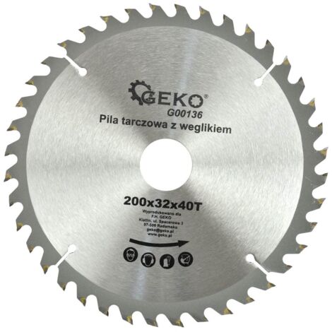Lame de scie circulaire TCT pour bois Ø200x32 40 dents