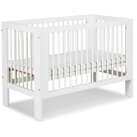 OLIVIA Lit bébé à barreaux 120x60 Blanc sans tiroir