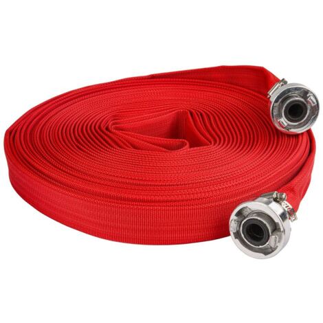 WEBFIRE Tuyau d'incendie plat pour eaux usées fosses septiques 8 bar raccords rapides 1" - 30 m