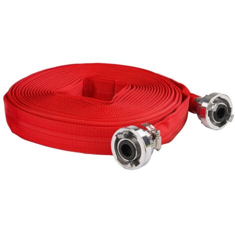 WEBFIRE Tuyau d'incendie plat pour eaux usées fosses septiques 8 bar raccords rapides 1" - 20 m
