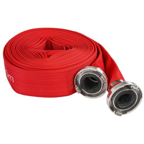 Tuyau d'incendie plat 2" – 20 m – 8 bar – Raccords rapides pour fosses septiques et eaux usées – Résistant aux températures extrêmes – Powermat