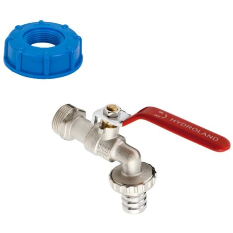 Lot de 1 Robinet en laiton pour cuve 1000 L et adaptateur de réservoir IBC 1" (1/5)
