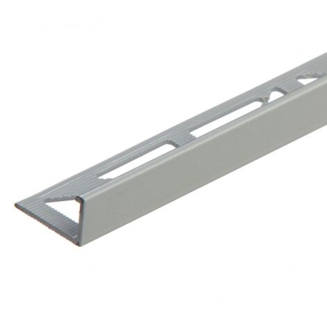 Lot de 1 Profilé de finition en aluminium pour carrelage angle droit 10 mm longueur 2,5 m Gris (RAL 7042)