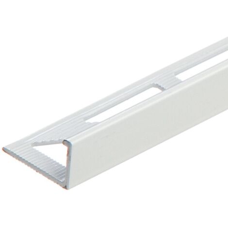 Lot de 5 Profilé de finition en aluminium pour carrelage angle droit 10 mm longueur 2,5 m Blanc (RAL 9016)