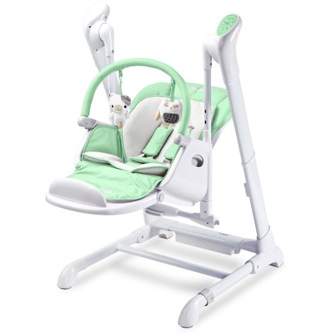 Indigo Chaise Haute Balancelle Bebe Musicale 2en1 Motorisee Vert Vert