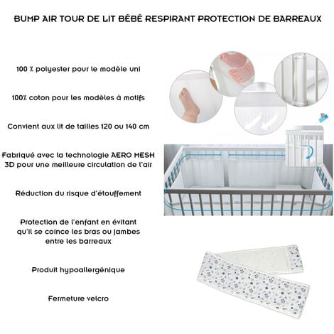 Bump Air Tour De Lit Bebe Respirant Protection De Barreaux 180 Cm