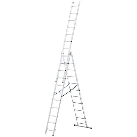 Monmobilierdesign – Échelle transformable en aluminium 3 plans 11 marches – Charge maximale 150 kg – Pieds renforcés et barreaux antidérapants – Conforme EN-131
