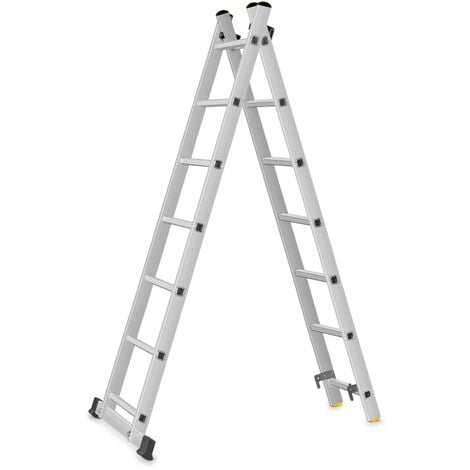 HIGH Echelle 2 plans en aluminium modulable echafaudage escabeau plateforme de travail 7 marches