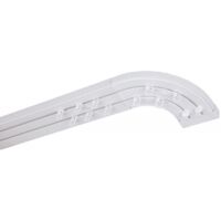 Monmobilierdesign – Tringle à rideau en PVC double rail courbé 200 cm – Installation facile avec crochets – Pour intérieurs modernes et traditionnels