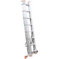 Monmobilierdesign – Échelle transformable en aluminium 3 plans 8 marches – Hauteur de travail 4,33 m – Sécurité maximale avec verrouillage automatique – Charge 150 kg