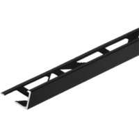 Monmobilierdesign – Lot de 5 profilés de finition en aluminium pour carrelage – Angle droit 10 mm – Longueur 2,5 m – Noir (RAL 9005)