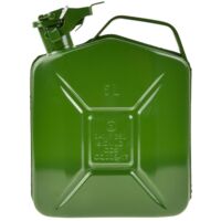 Jerrican essence métal 5L – Bouchon hermétique étanche – Résistant aux rayures et à la corrosion – Dimensions L 23 x l 12 x H 32 cm – Geko