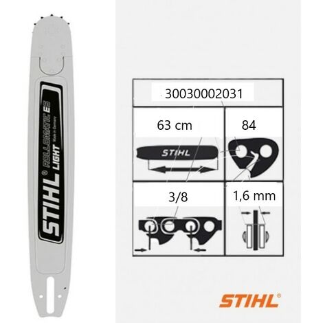 Guida Per Motosega 75 Cm 3/8 1,6 Mm: Compatibile Con Stihl MS 441