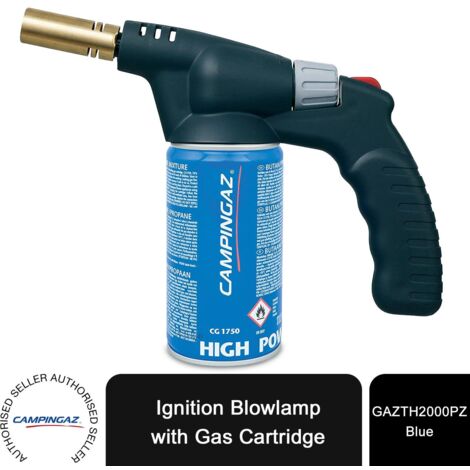 Campingaz TH2000PZ Piezo Ignition Blowlamp with CG1750 Gas Cartridge, Blue