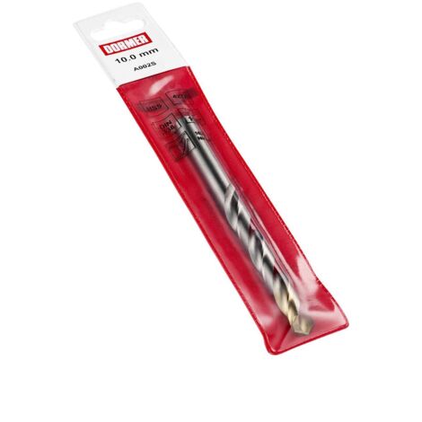 Dormer 10.00mm OL:133mm WL:87mm A002 HSS-TiN Coated Jobber Drill (1/4)